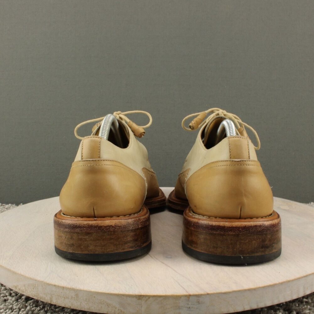 Mezlan Two-Tone Cream & Tan Leather Derby Oxfords - Picture 5 of 11